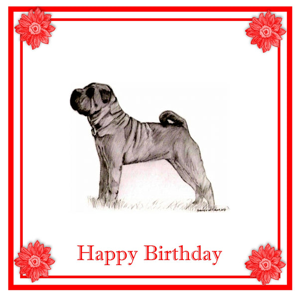 Shar Pei Greeting Card Choice of 6 Designs BIRTHDAY, THINKING OF YOU, BLANK