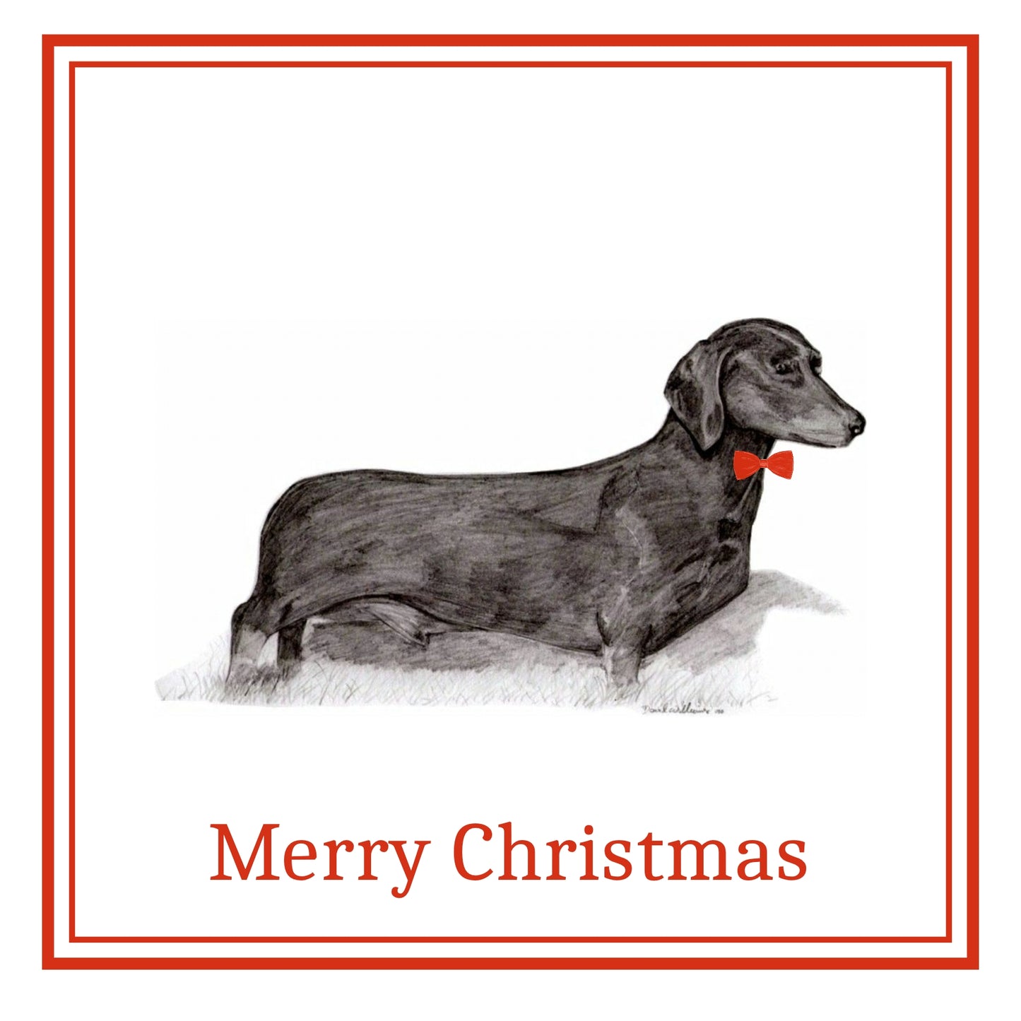 S/H Dachshund Christmas Cards Pack of 6