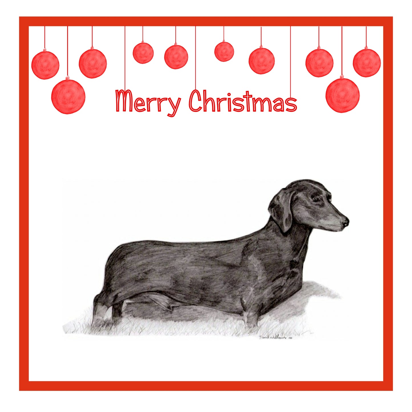 S/H Dachshund Christmas Cards Pack of 6