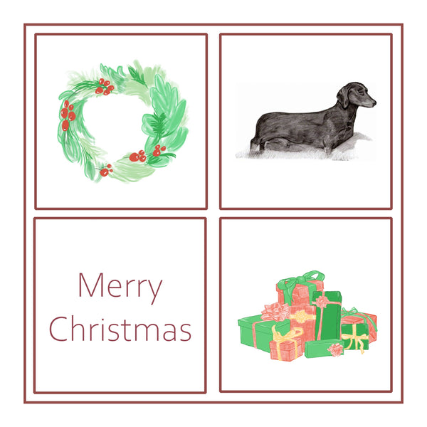 S/H Dachshund Christmas Card Choice of 3