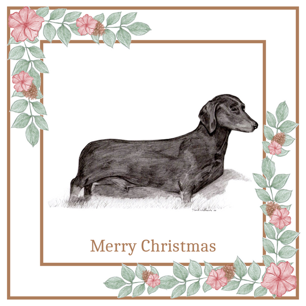 S/H Dachshund Christmas Card Choice of 3 Card Designs Single or Multi Pack