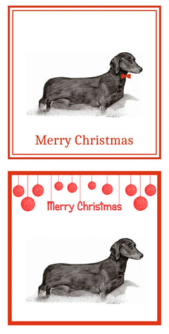 S/H Dachshund Christmas Cards Pack of 6