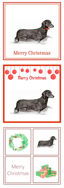 S/H Dachshund Christmas Card Choice of 3