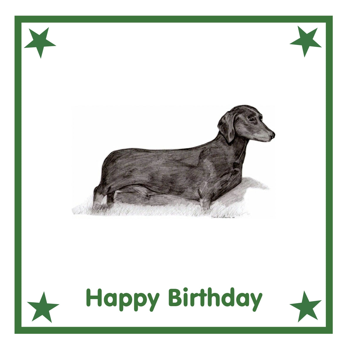 Dachshund Short haired  Greeting Card Choice of 6 Designs BIRTHDAY, THINKING OF YOU, BLANK