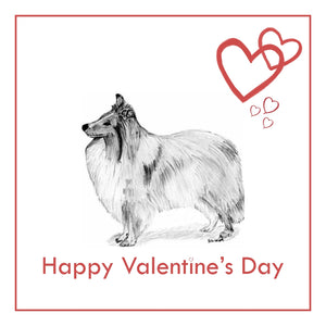 Shetland Sheepdog Valentine's Day Card PERSONALISATION AVAILABLE