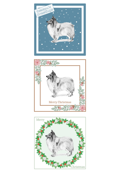 Shetland Sheepdog Sheltie Christmas Card Choice of 3 Card Designs Single or Multi Pack