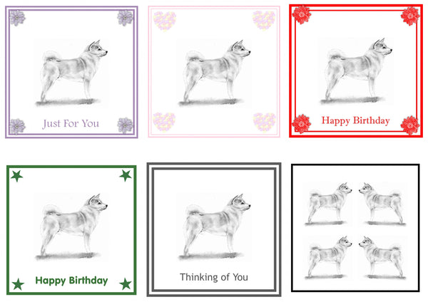 Shiba Inu Greeting Card Choice of 6 Designs BIRTHDAY, THINKING OF YOU, BLANK