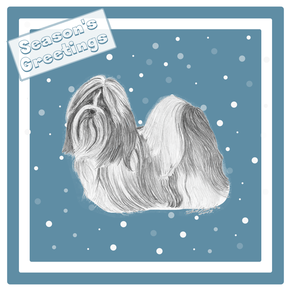 Shih Tzu Christmas Card Choice of 3 Card Designs Single or Multi Pack