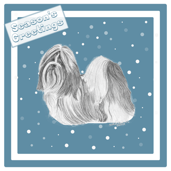 Shih Tzu Christmas Card Choice of 3 Card Designs Single or Multi Pack