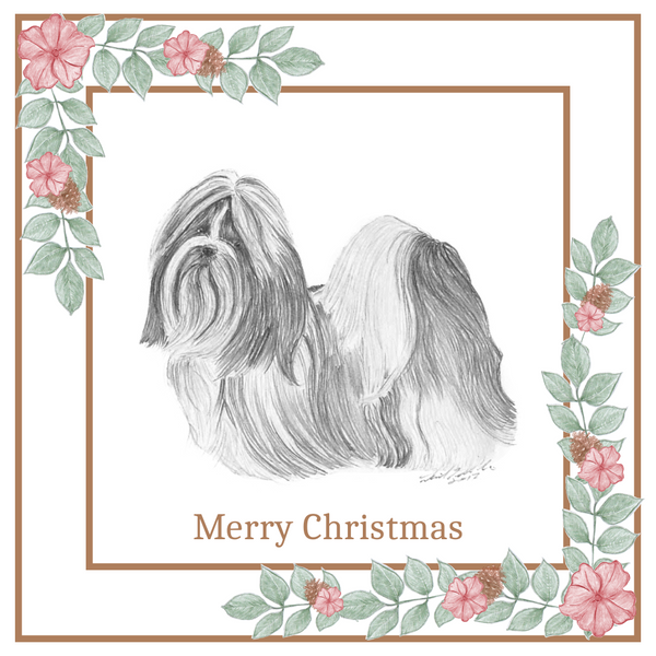 Shih Tzu Christmas Card Choice of 3 Card Designs Single or Multi Pack