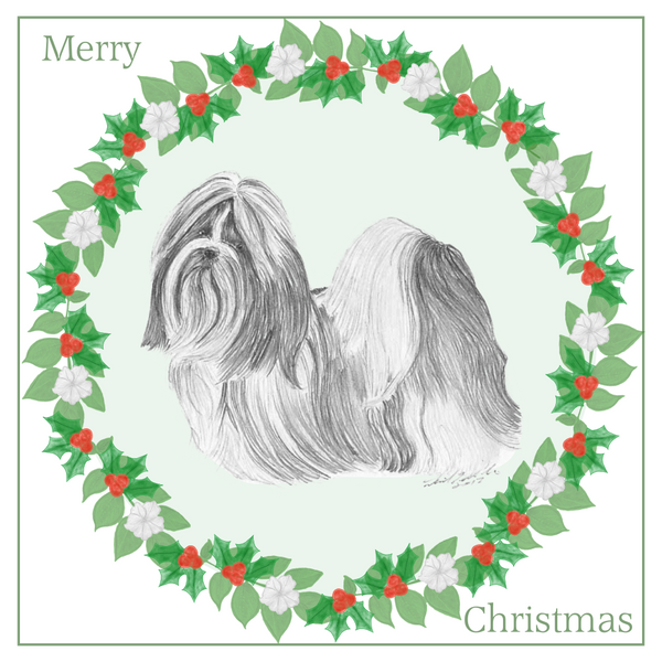 Shih Tzu Christmas Card Choice of 3 Card Designs Single or Multi Pack