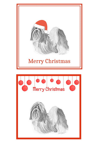 Shih Tzu Christmas Cards Pack of 6