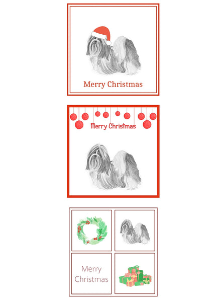 Shih Tzu Christmas Card Choice of 3