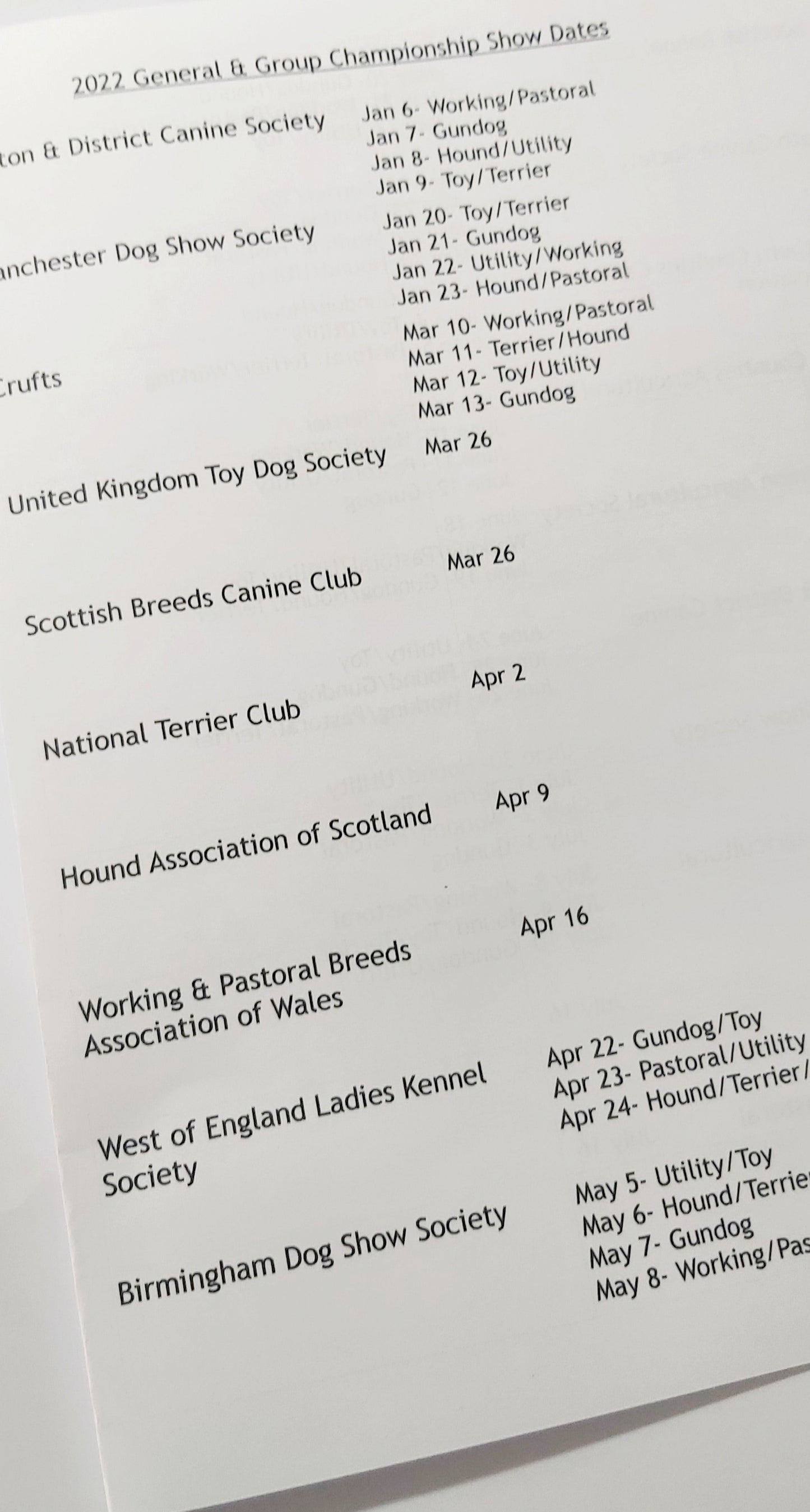Whippet Dog Show 2022 Year Planner A4
