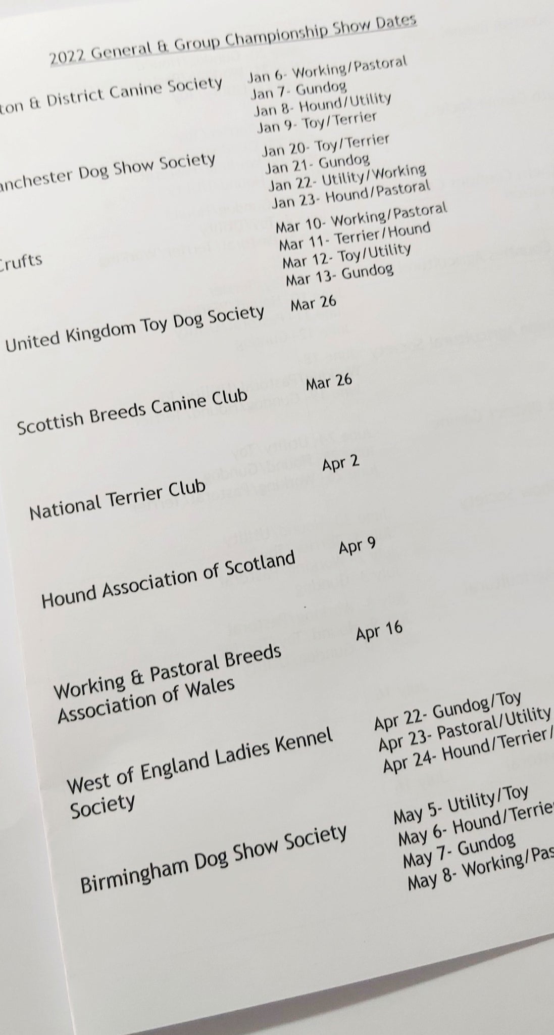 Schnauzer Dog Show 2022 Year Planner A4