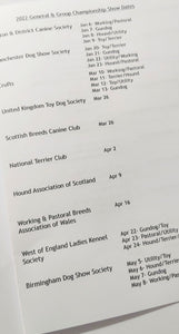 Schnauzer Dog Show 2022 Year Planner A4
