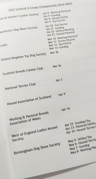 West Highland White Terrier WHWT Dog Show 2022 Year Planner A4