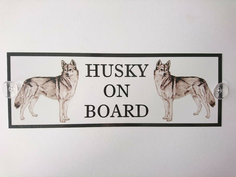 Siberian Husky On Board Car Sign