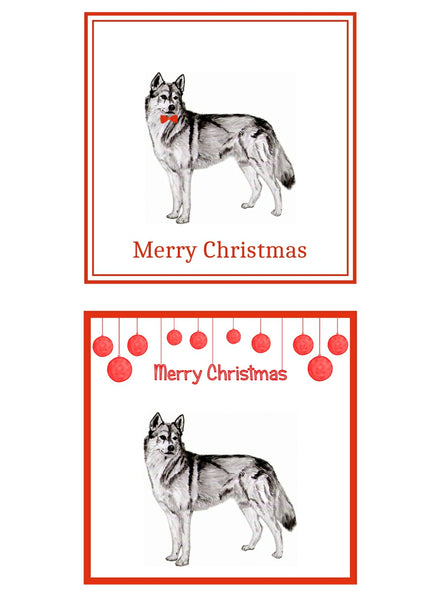 Siberian Husky Christmas Cards Pack of 6
