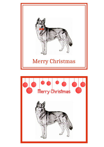 Siberian Husky Christmas Cards Pack of 6