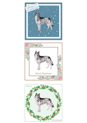 Siberian Husky Christmas Card Choice of 3 Card Designs Single or Multi Pack