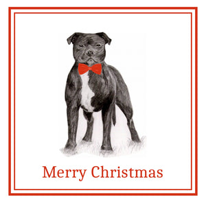 Staffordshire Bull Terrier Christmas Cards Pack of 6