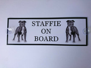 Staffordshire Bull Terrier On Board Car Sign