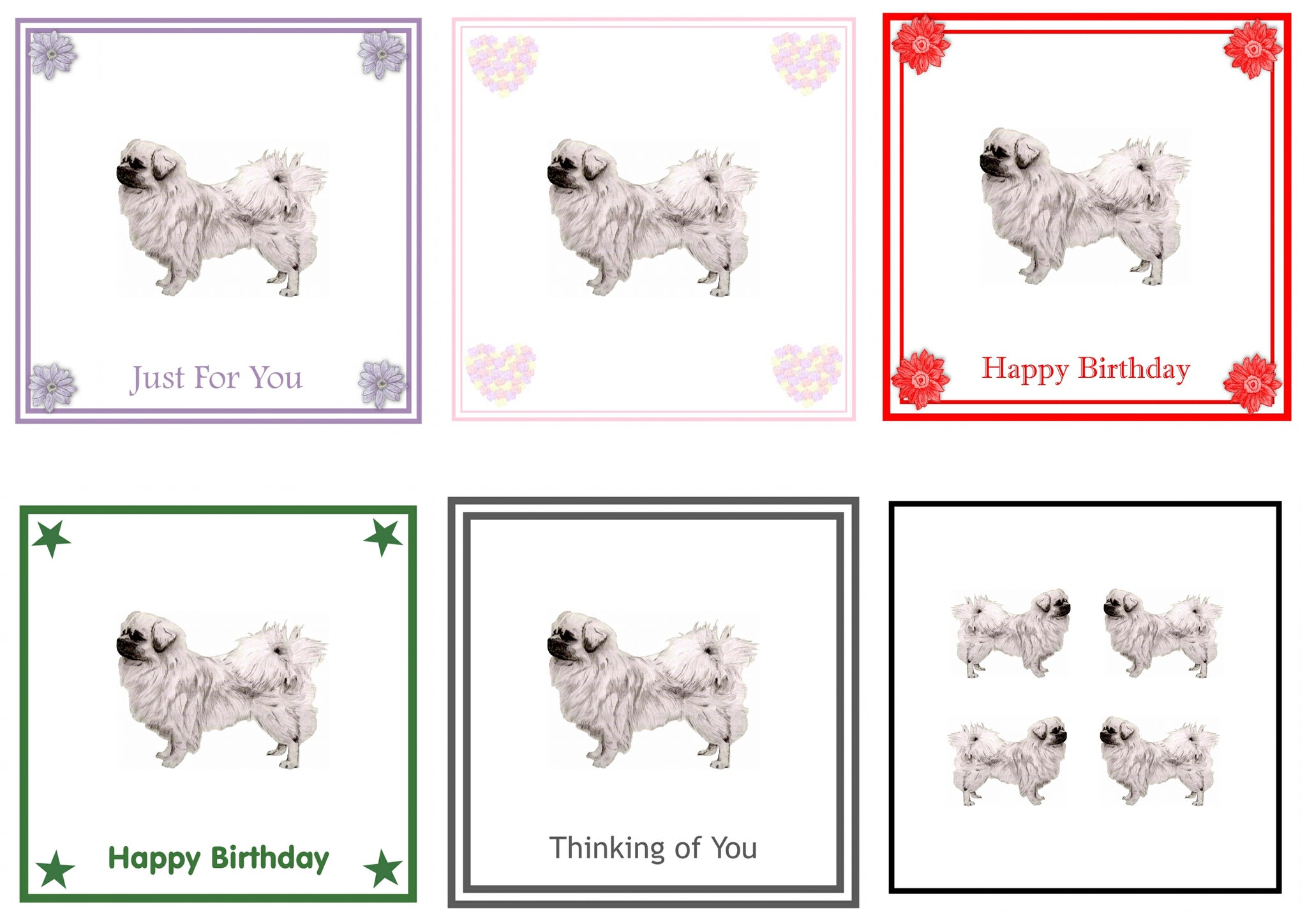 Tibetan Spaniel Greeting Card Choice of 6 Designs BIRTHDAY, THINKING OF YOU, BLANK