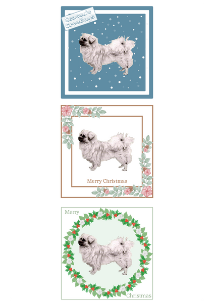 Tibetan Spaniel Christmas Card Choice of 3 Card Designs Single or Multi Pack