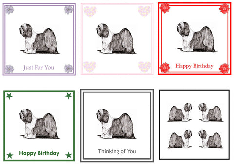 Tibetan Terrier Greeting Card Choice of 6 Designs BIRTHDAY, THINKING OF YOU, BLANK