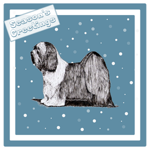 Tibetan Terrier Christmas Card Choice of 3 Card Designs Single or Multi Pack