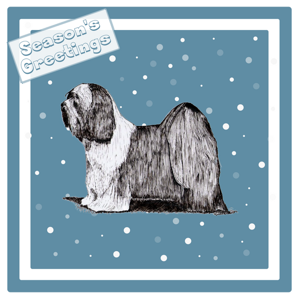 Tibetan Terrier Christmas Card Choice of 3 Card Designs Single or Multi Pack