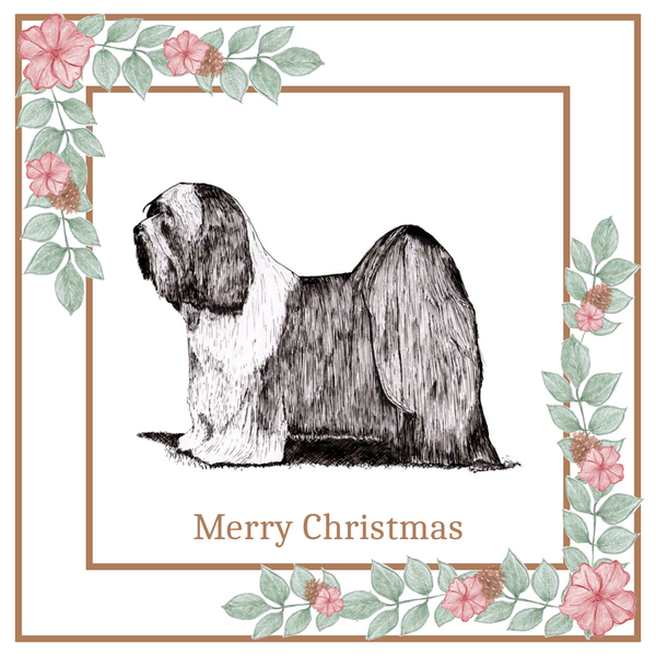 Tibetan Terrier Christmas Card Choice of 3 Card Designs Single or Multi Pack