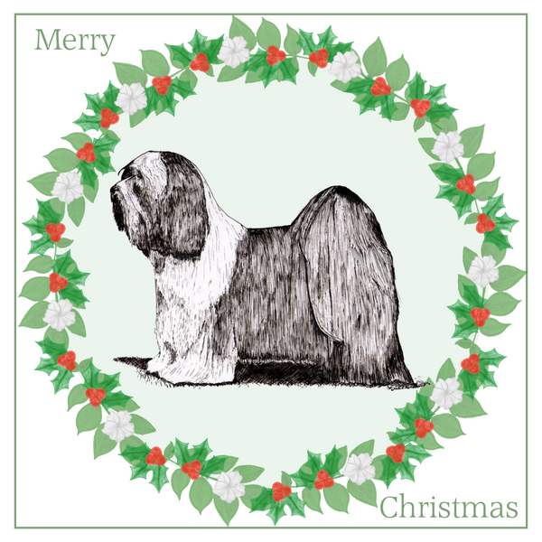 Tibetan Terrier Christmas Card Choice of 3 Card Designs Single or Multi Pack