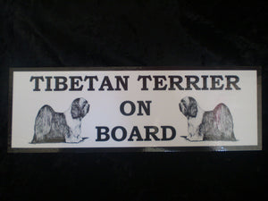 Tibetan Terrier On Board Car Sign