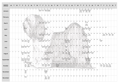 Tibetan Terrier Dog Show 2022 Year Planner A4
