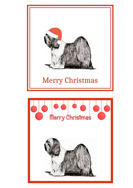Tibetan Terrier Christmas Cards Pack of 6