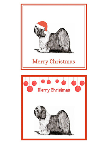 Tibetan Terrier Christmas Cards Pack of 6