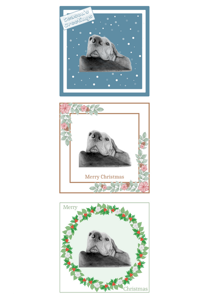 Hungarian Vizsla Christmas Card Choice of 3 Card Designs Single or Multi Pack