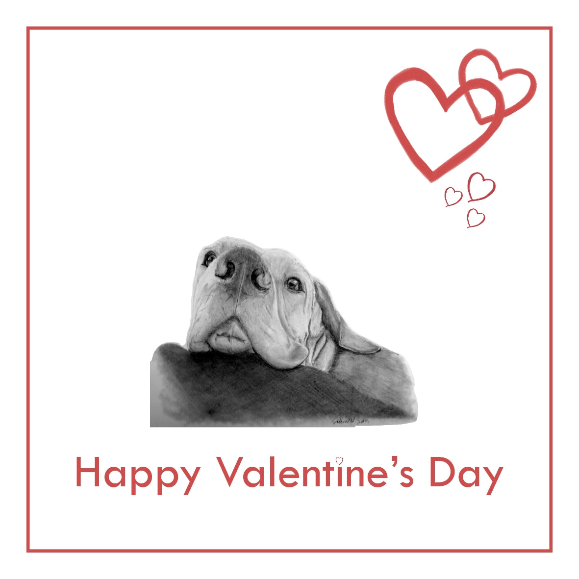 Hungarian Vizsla Valentine's Day Card PERSONALISATION AVAILABLE