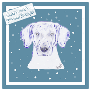 Weimaraner Christmas Card Choice of 3 Card Designs Single or Multi Pack