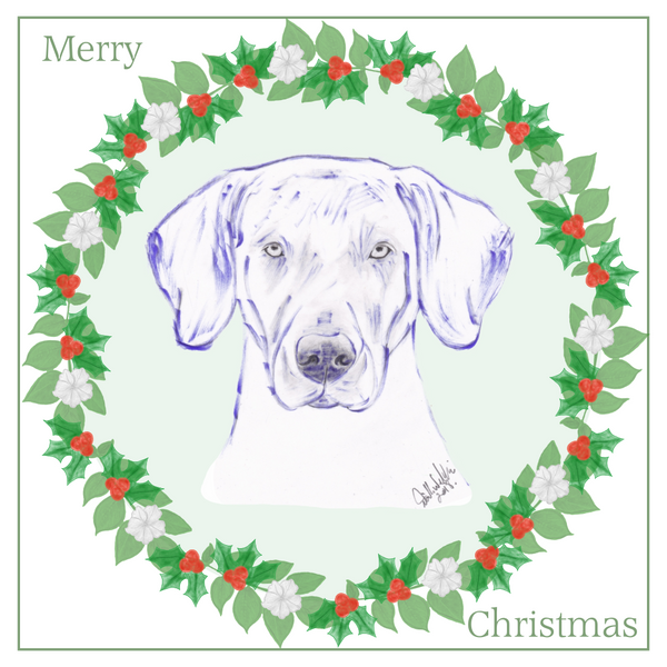 Weimaraner Christmas Card Choice of 3 Card Designs Single or Multi Pack