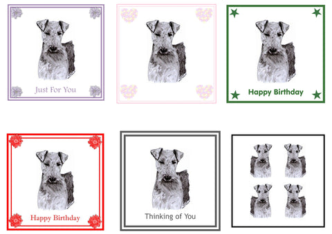 Welsh Terrier Greeting Card Choice of 6 Designs BIRTHDAY, THINKING OF YOU, BLANK