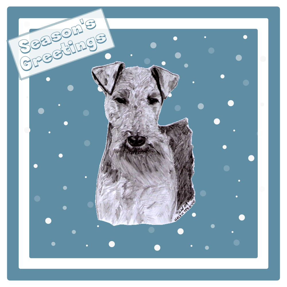 Welsh Terrier Christmas Card Choice of 3 Card Designs Single or Multi Pack