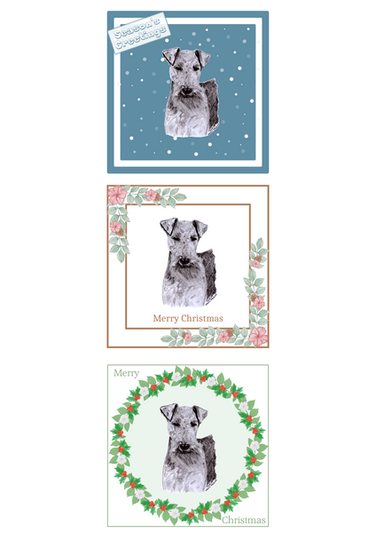 Welsh Terrier Christmas Card Choice of 3 Card Designs Single or Multi Pack