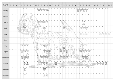 West Highland White Terrier WHWT Dog Show 2022 Year Planner A4