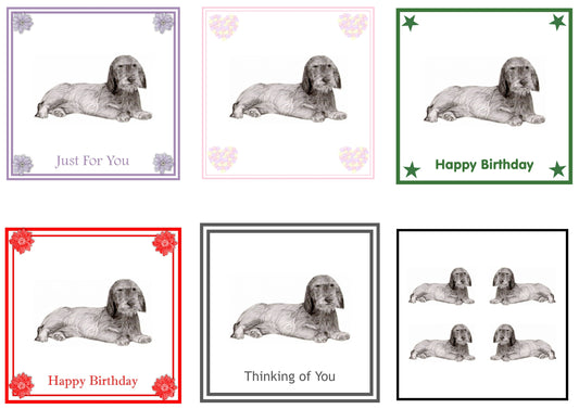 Dachshund Wired haired  Greeting Card Choice of 6 Designs BIRTHDAY, THINKING OF YOU, BLANK