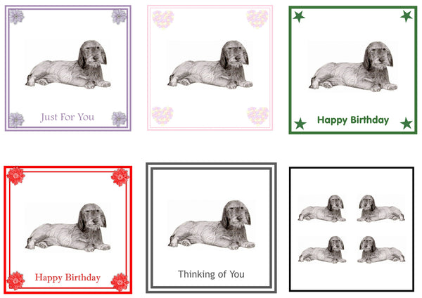 Dachshund Wired haired  Greeting Card Choice of 6 Designs BIRTHDAY, THINKING OF YOU, BLANK