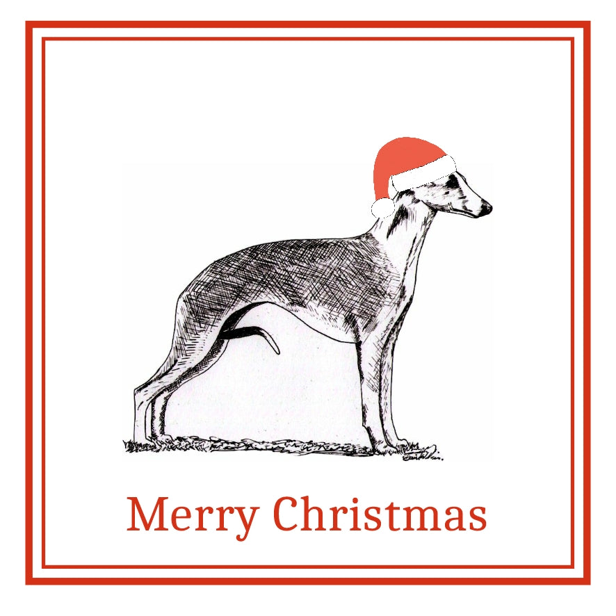 Whippet Christmas Cards Pack of 6