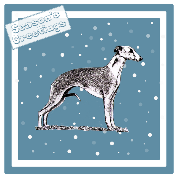 Whippet Christmas Card Choice of 3 Card Designs Single or Multi Pack